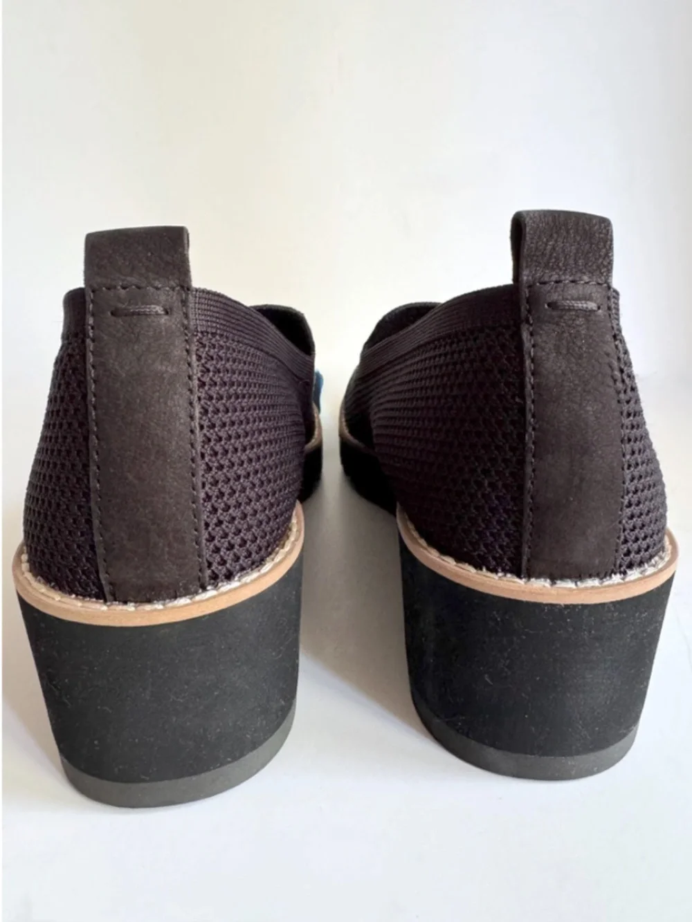 Eileen Fisher Ergos Recycled Stretch Knit Platform Loafer in Black Size 8